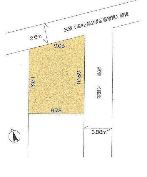 Compartment figure. Land price 9 million yen, Land area 84.7 sq m compartment view