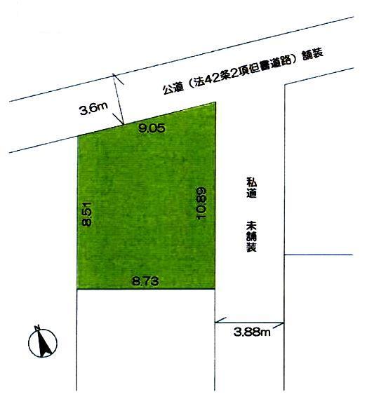 Compartment figure. Land price 9 million yen, Land area 84.7 sq m