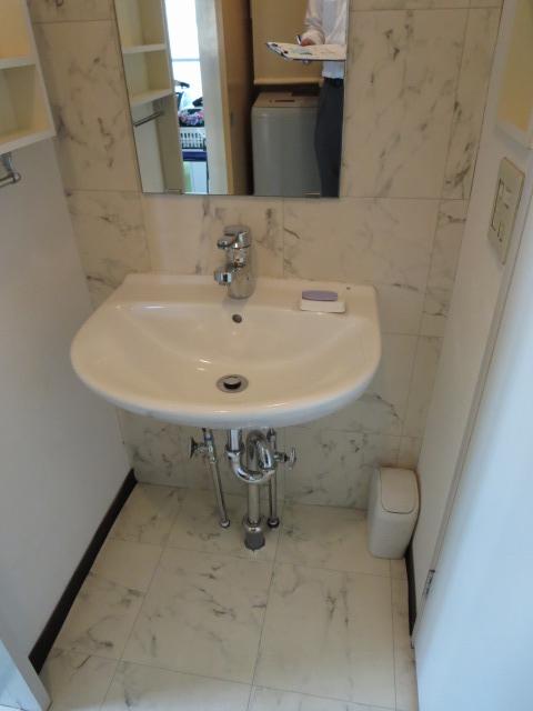 Wash basin, toilet