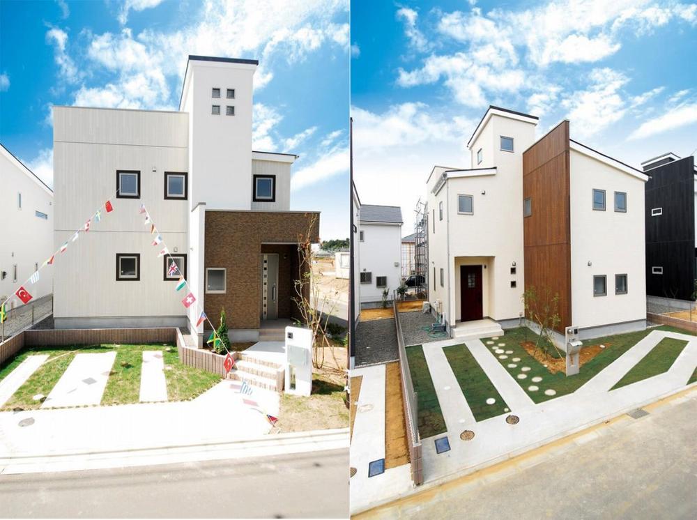 Model house photo. Sky roof balcony specification model house