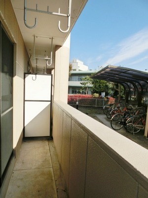 Balcony. Landscape of sunny balcony