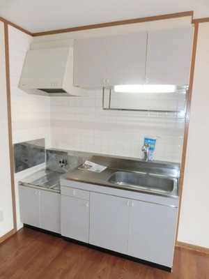 Kitchen. Two-burner gas stove can be installed