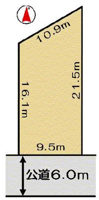 Compartment figure. ● south road width: about 9.5m against road to about 6.0m public roads