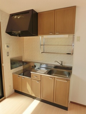 Kitchen. Two-burner gas stove can be installed