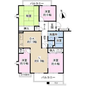 Floor plan. 4LDK, Price 12.9 million yen, Occupied area 95.58 sq m , Balcony area 13.26 sq m