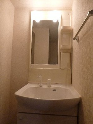 Washroom. Happy independence washbasin