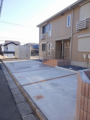 Parking lot. Also there is a parking lot, which is parked high roof vehicles on site.