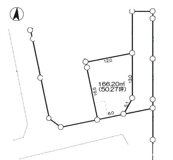 Compartment figure. Land price 17.2 million yen, Land area 166.2 sq m