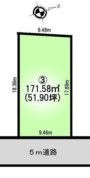 Compartment figure. Land price 16.3 million yen, Land area 171.58 sq m
