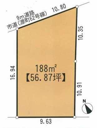 Compartment figure. Land price 17 million yen, Land area 188 sq m