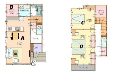 Building plan example (Perth ・ Introspection). Building plan example