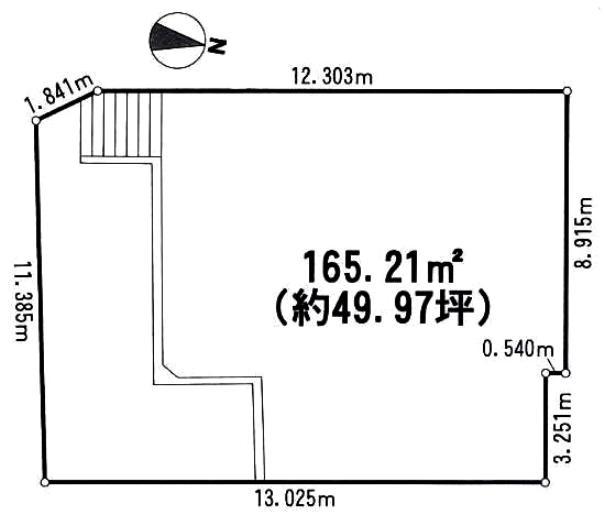 Compartment figure. Land price 16.5 million yen, Land area 165.21 sq m