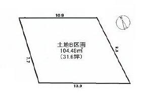 Compartment figure. Land price 13.8 million yen, Land area 104.48 sq m