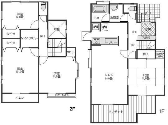 Floor plan. 8.8 million yen, 4LDK, Land area 166.91 sq m , Building area 117.58 sq m