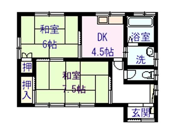Floor plan. 11 million yen, 2DK, Land area 280 sq m , Building area 46 sq m Floor