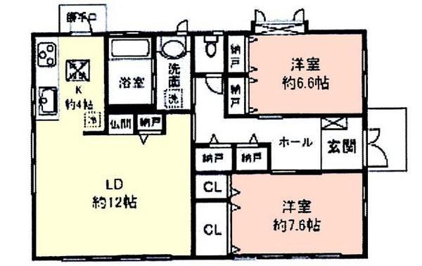 Floor plan. 14.9 million yen, 2LDK, Land area 370 sq m , Building area 78.17 sq m