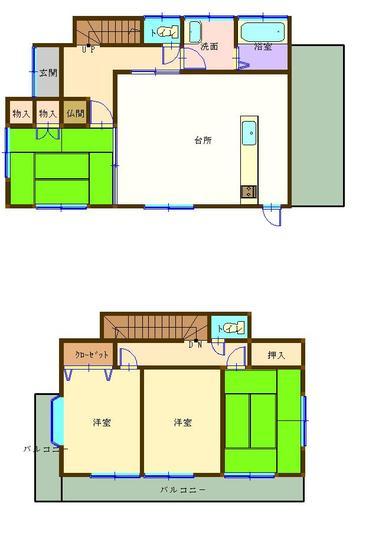 Floor plan. 15.8 million yen, 4DK, Land area 959.97 sq m , Building area 96.05 sq m