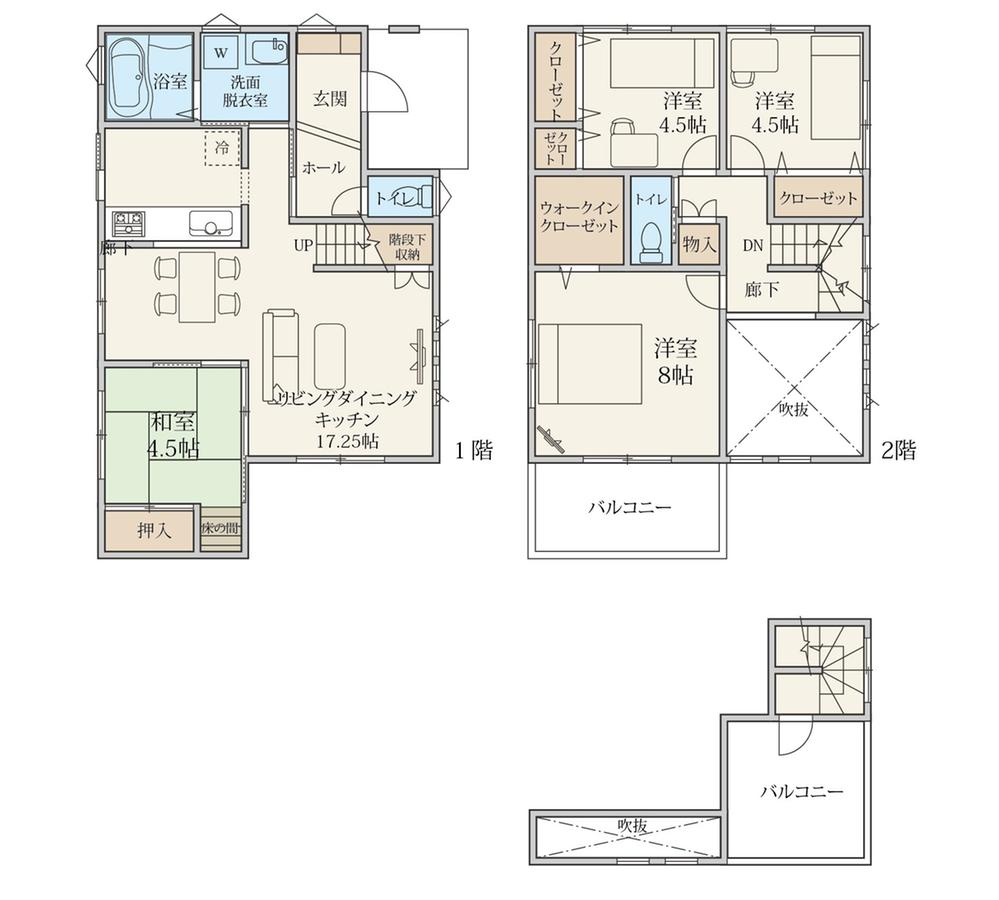 Building plan example (floor plan). Sandwiched until the elementary school 10m