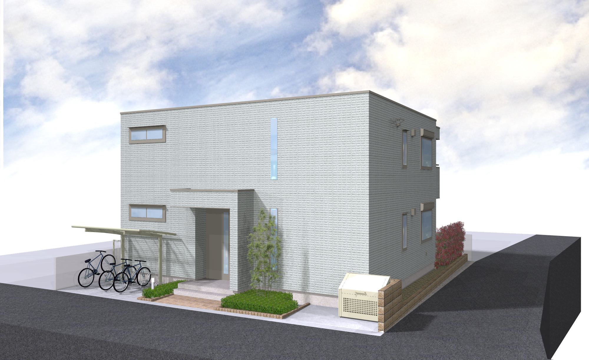 Building appearance. Parking Space Available!