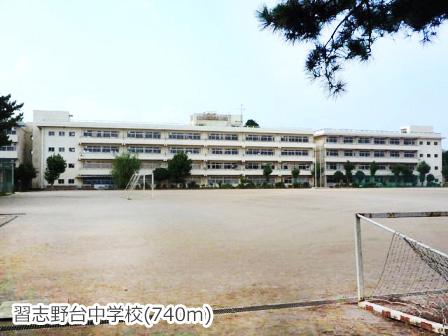 Junior high school. Narashinodai 740m until junior high school