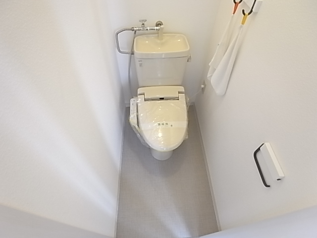 Toilet. Brand new. It is equipped with bidet.