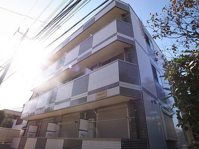 Building appearance. Stylish exterior two-tone color