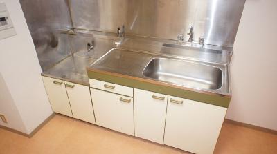 Kitchen. Two-burner gas stove can be installed