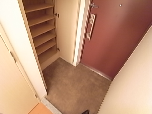 Entrance. Large-capacity front door storage.