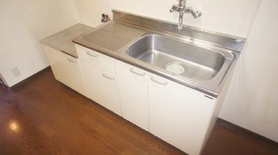 Kitchen. Two-burner gas stove can be installed