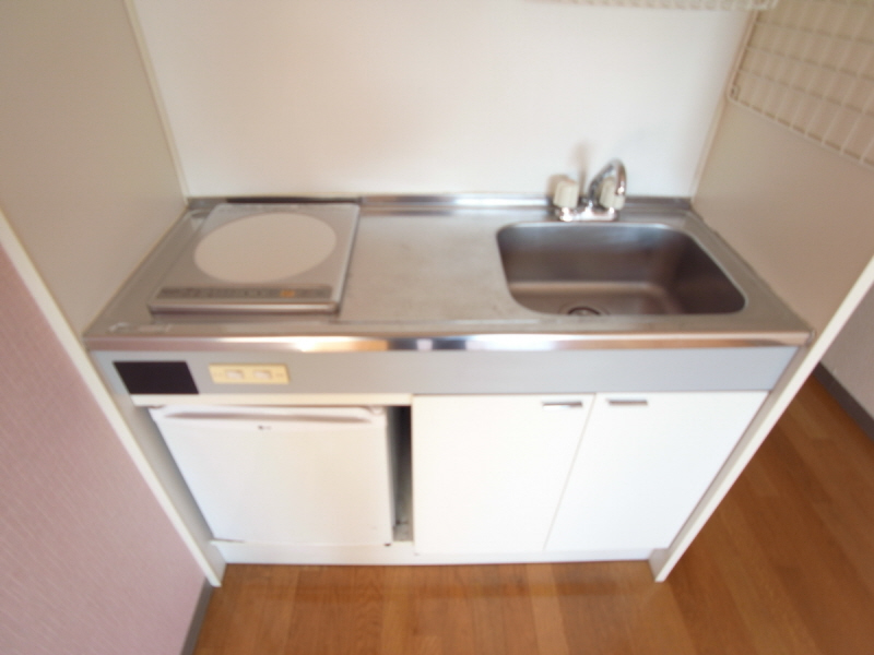 Kitchen. Mini system kitchen with a refrigerator!