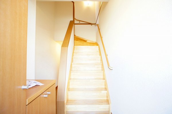 Entrance. Convenience There are housed under the stairs