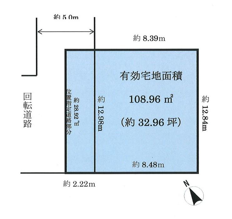 Compartment figure. Land price 9.8 million yen, Land area 108.96 sq m