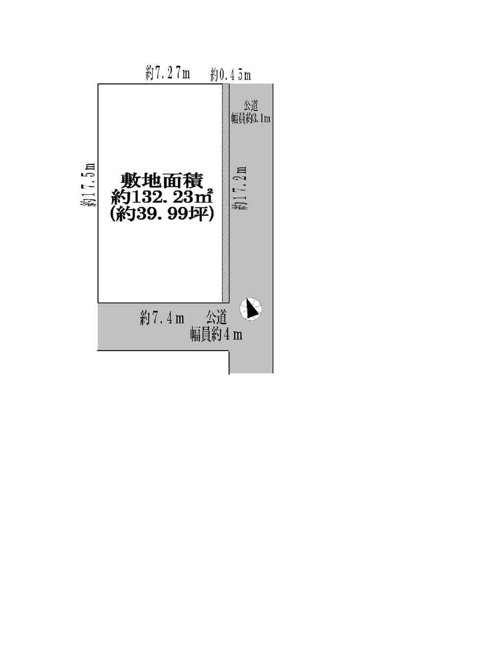 Compartment figure. Land price 29,800,000 yen, Land area 132.23 sq m