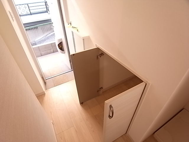 Entrance. Storage and shoebox. It housed there depth.