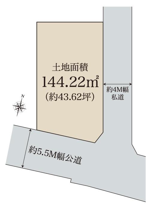 Compartment figure. Land price 11.8 million yen, Land area 144.22 sq m