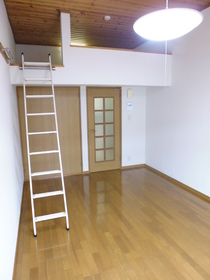 Living and room. Since the loft with, The ceiling is high open