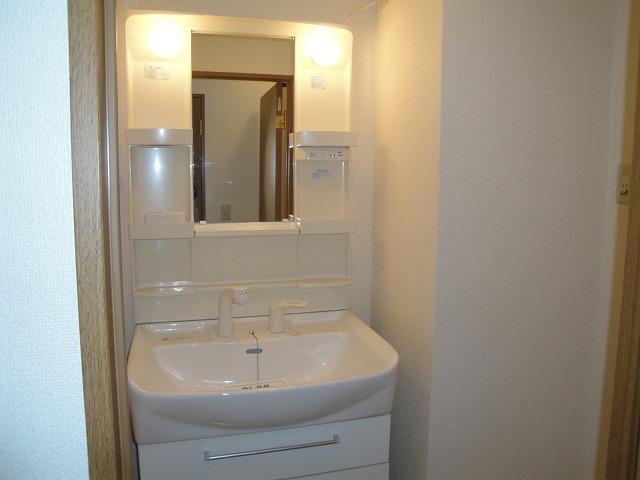 Washroom. With happy washbasin