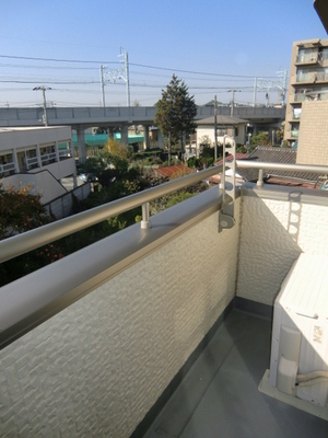 Balcony. Bright balcony equipped