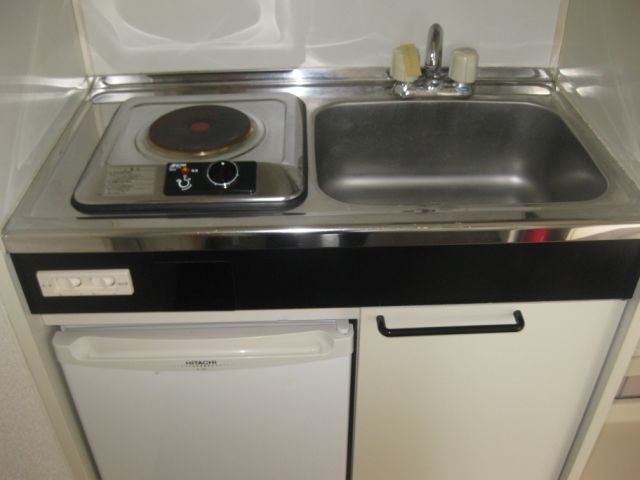 Kitchen. It is with a mini fridge.