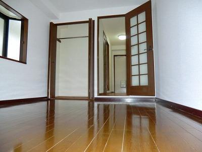 Living and room. Flooring Western-style shiny