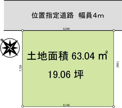 Compartment figure. Land price 20 million yen, Land area 63.04 sq m