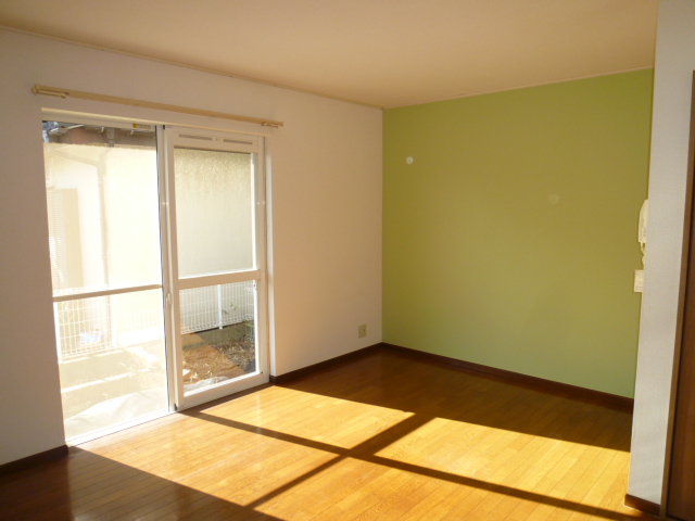 Living and room. Wall on one side of the DK has adopted the accent Cross