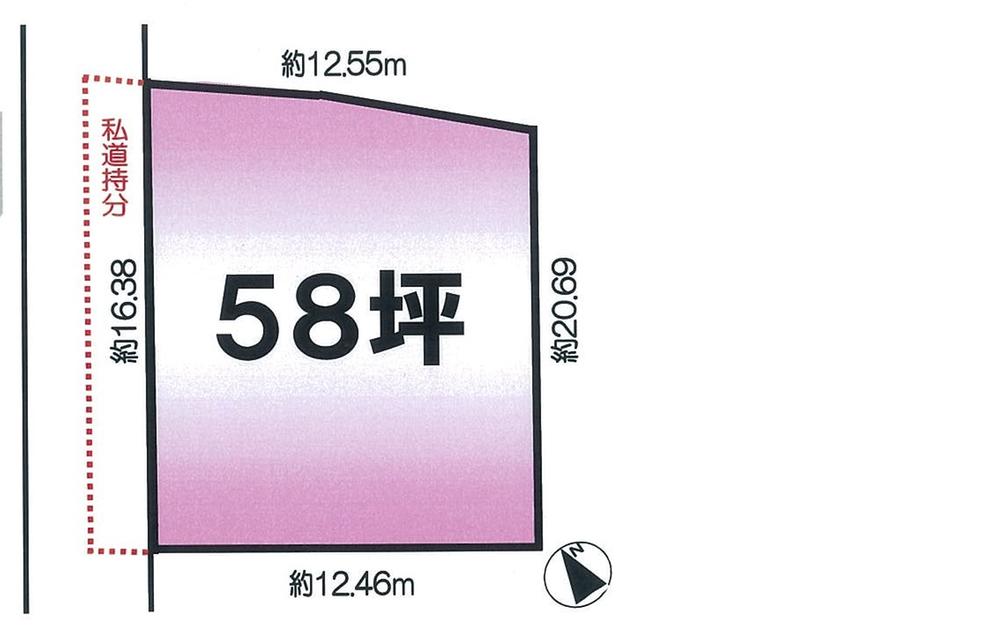 Compartment figure. Land price 19,800,000 yen, Land area 194.94 sq m land spacious 58 square meters! 
