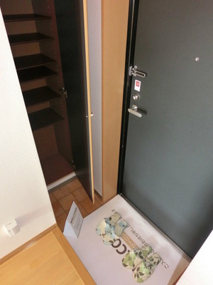 Entrance. Entrance is also attached shoebox.