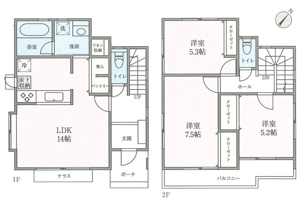 Building plan example (floor plan). Building plan example Spacious spacious living 3LDK! 