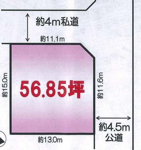Compartment figure. Land price 18.3 million yen, Land area 187.95 sq m