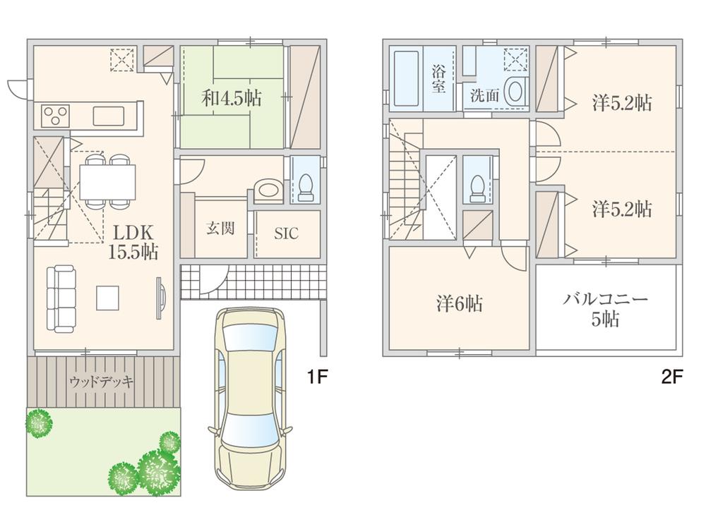Building plan example (floor plan). Nakanogi until elementary school 260m