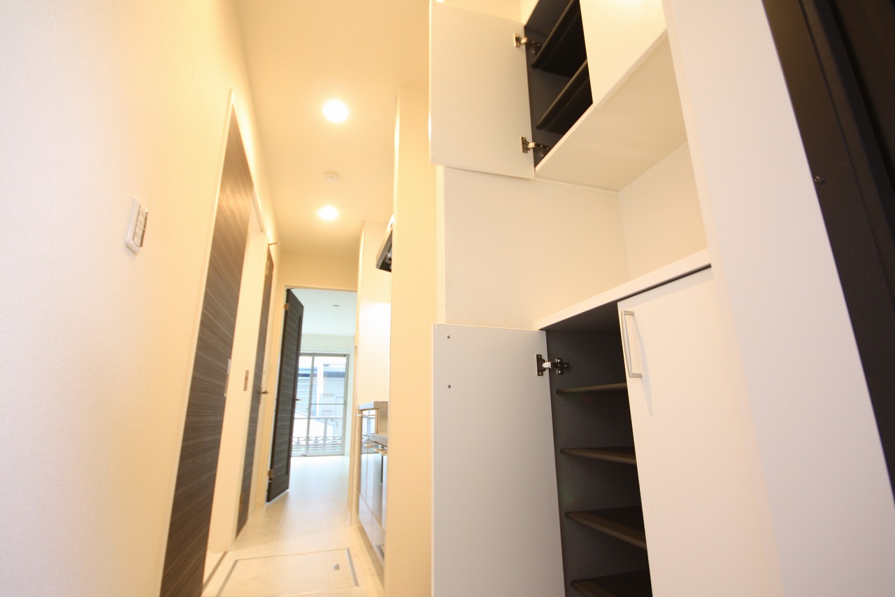 Entrance. Shoes is a box.