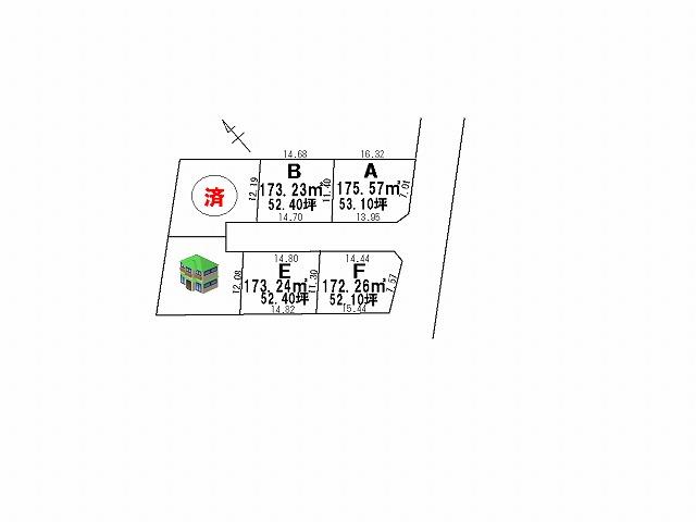 Compartment figure. Land price 17.8 million yen, Land area 173.24 sq m all 6 compartment