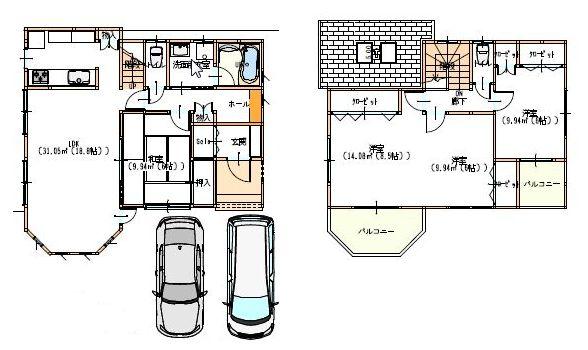 Building plan example (Perth ・ appearance). Building plan example (No. 1 place) building price 14.4 million yen, Building area 108 sq m